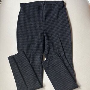 Theory Women’s Stretch Charcoal Houndstooth Dress Pants